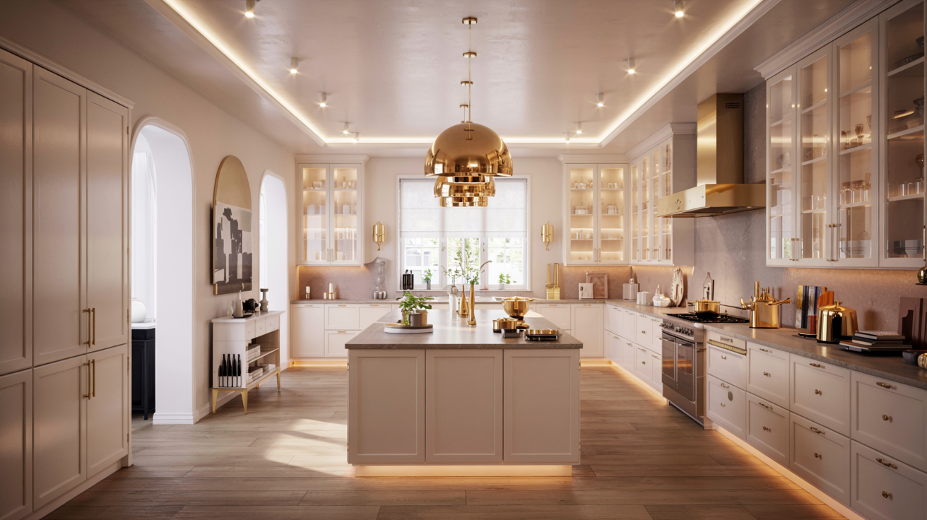 kok belysning goldwhitewood