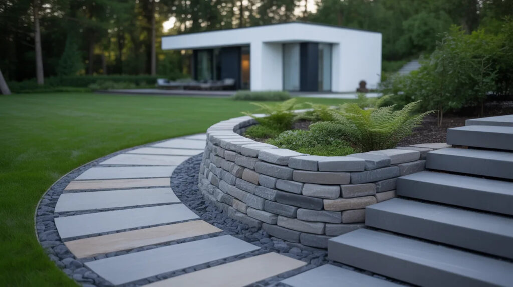 Stensättning Bygga Stödmur