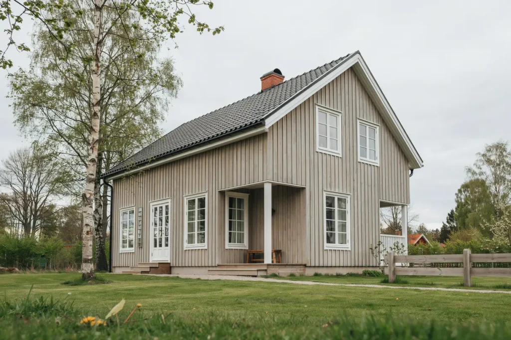 fasadrenovering och byte av panel p villa i brantevik